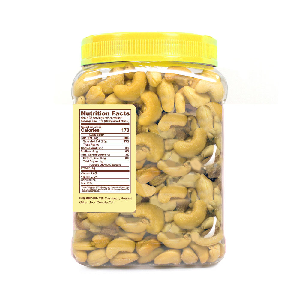 
                  
                    Load image into Gallery viewer, Roasted and UNSALTED Premium Cashews, 35oz.
                  
                